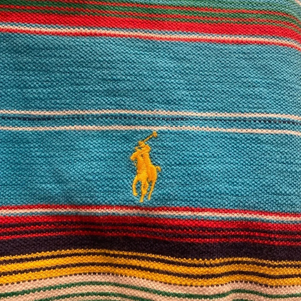 VTG Ralph Lauren Men's Multicolor Striped Polo Shirt M